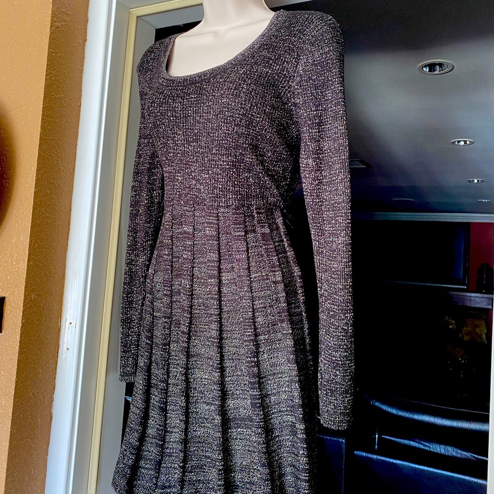 ✨💖Rockabilly Retro Vintage Black w/Gold Sparkle~Holiday Winter Dress~XL💖✨ - Picture 3 of 6